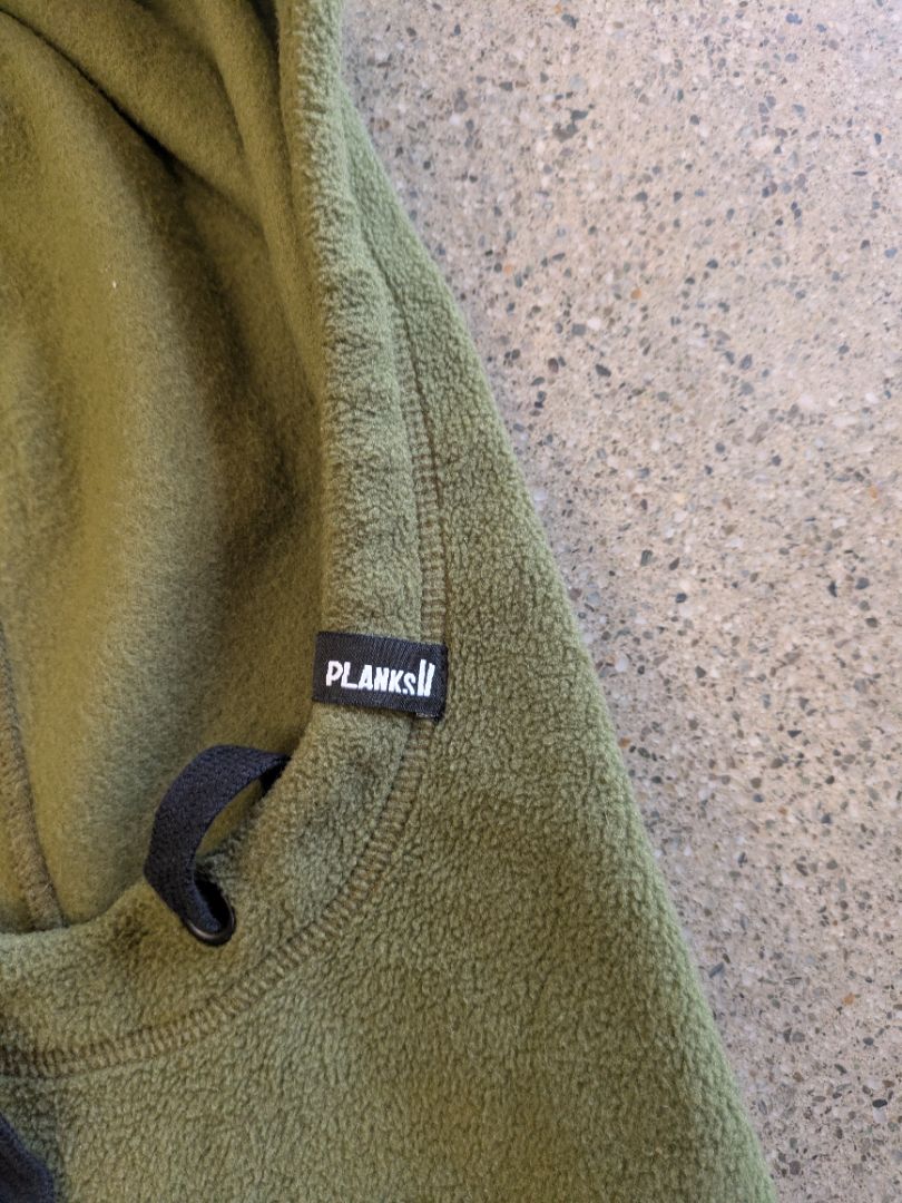 Olive Planks Fleece Ski Hood, One Size