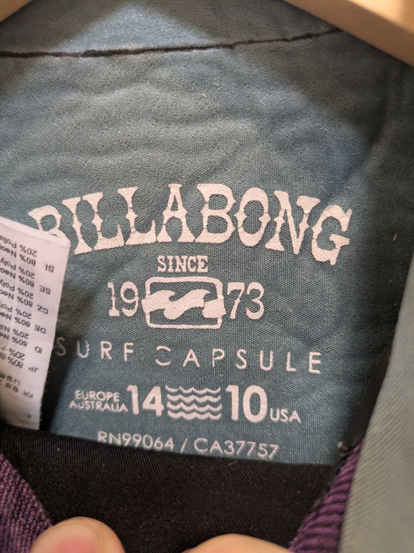 Black Billabong Surf Capsule 4/3mm Wetsuit, US 10 / AU 14