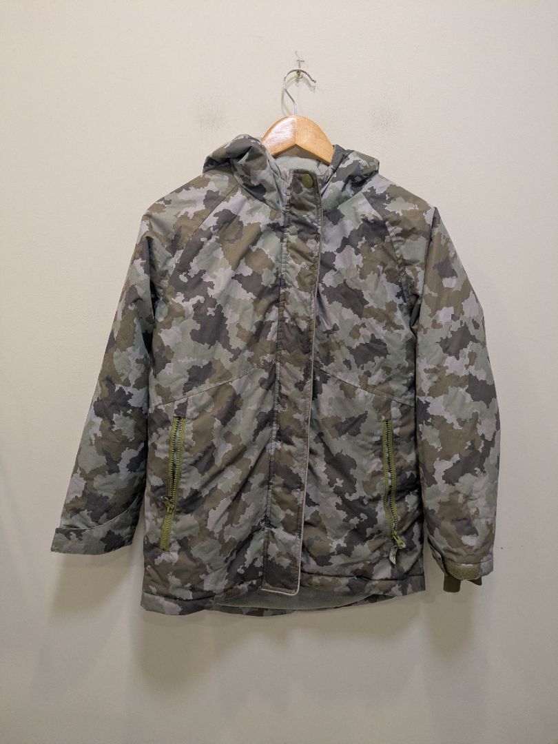 Grey Camo Therm Kids Insulated Ski Jacket, 12