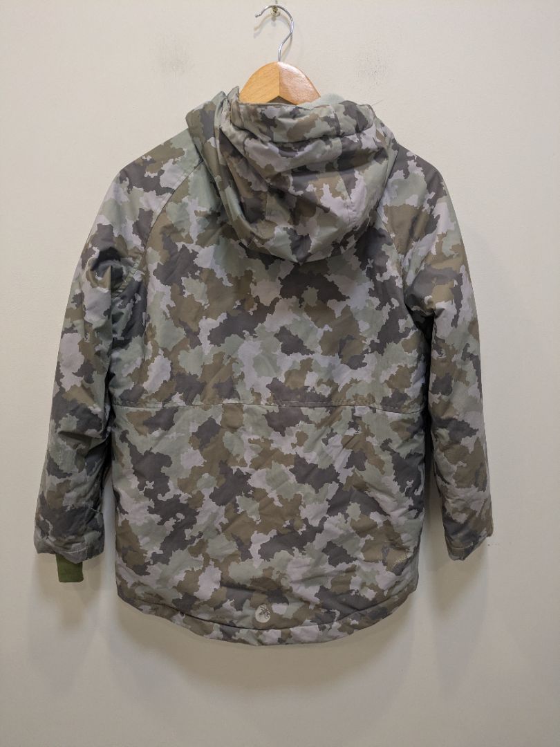 Grey Camo Therm Kids Insulated Ski Jacket, 12