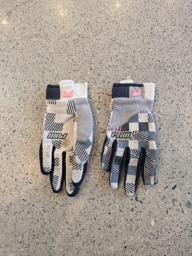 Grey/White Pow Women's mountain bike gloves, XS
