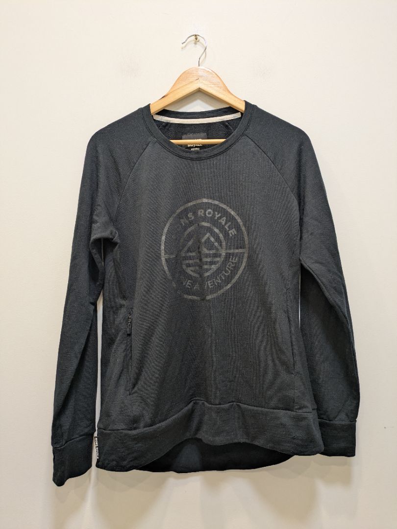 Black Mons Royale Merino Crew, M