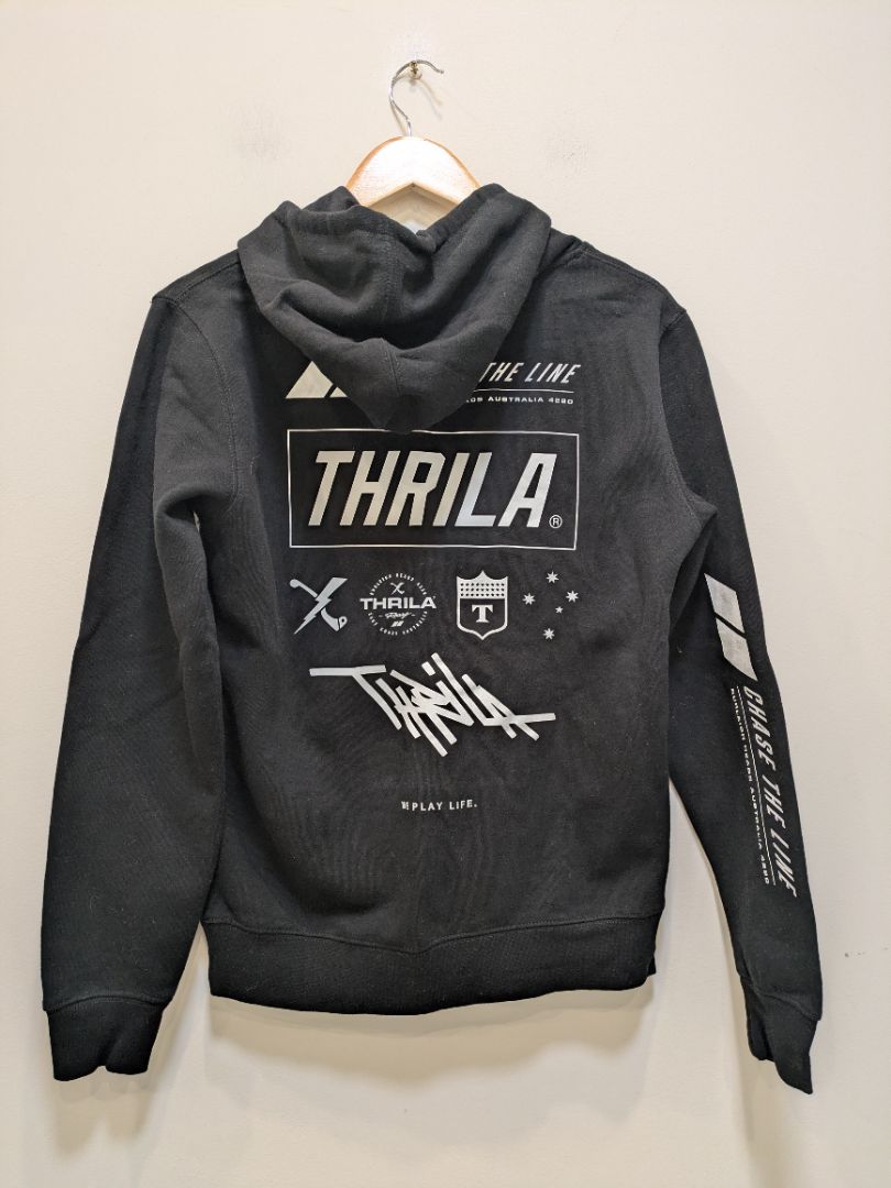 Black Thrila Graphic Hoodie, XS