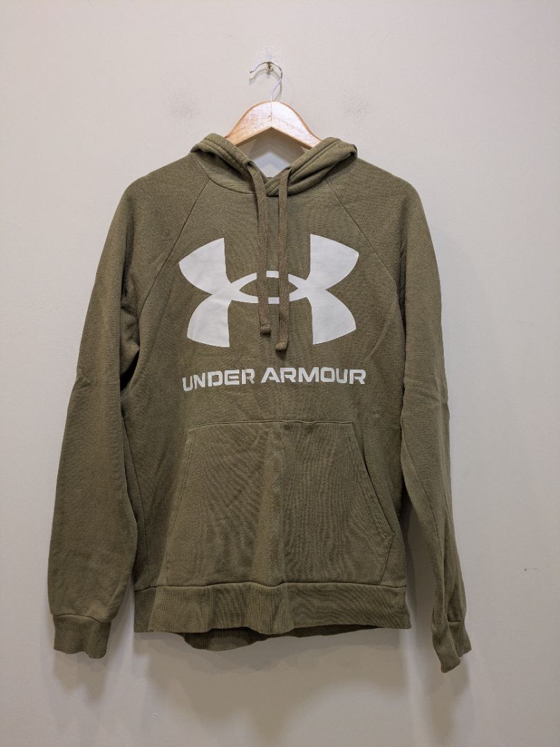 Olive Under Armour Logo Hoodie, S