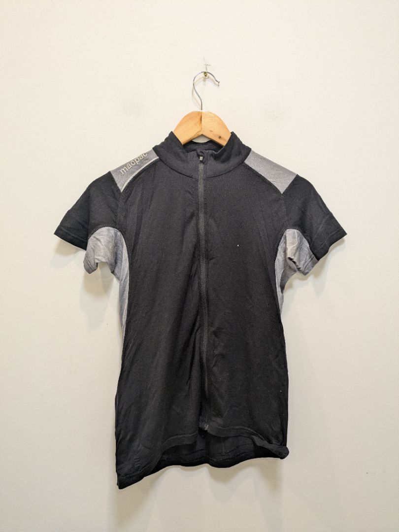 Black Macpac Merino Cycling Jersey, S