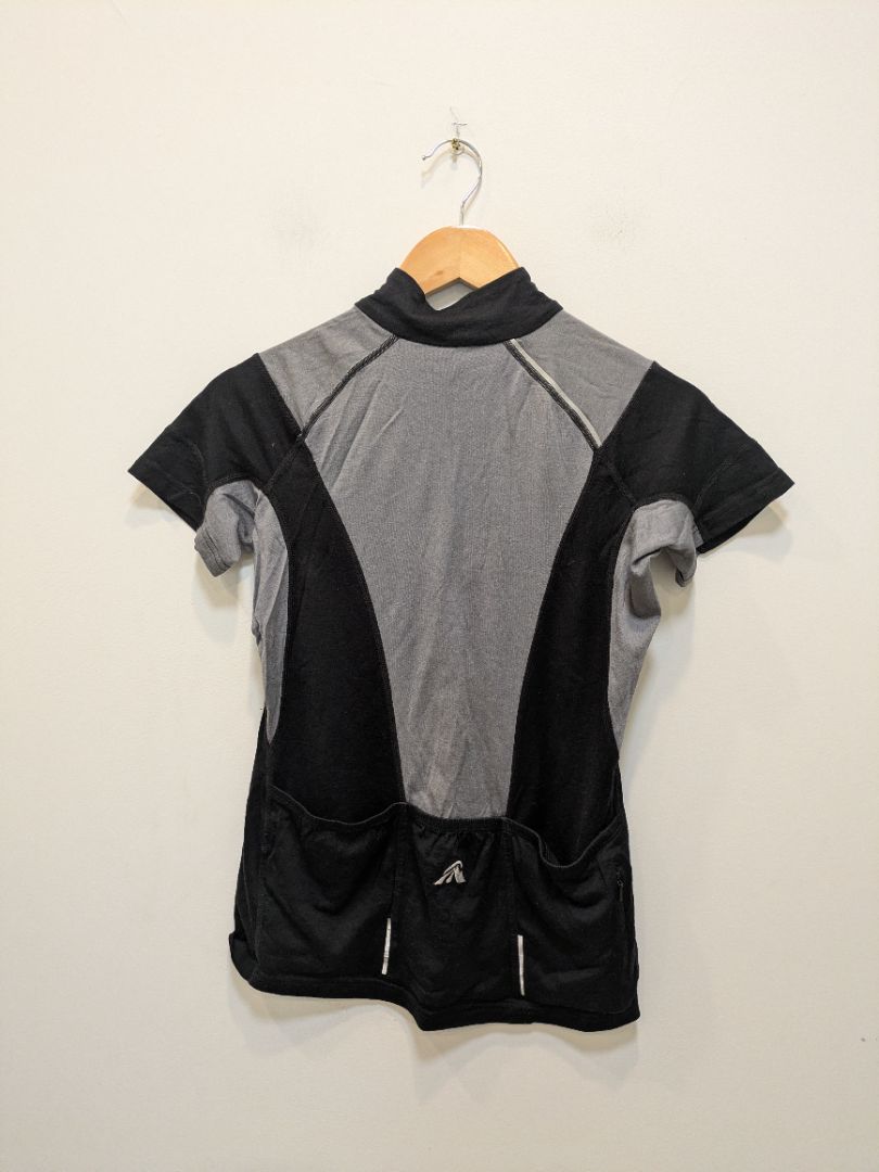 Black Macpac Merino Cycling Jersey, S