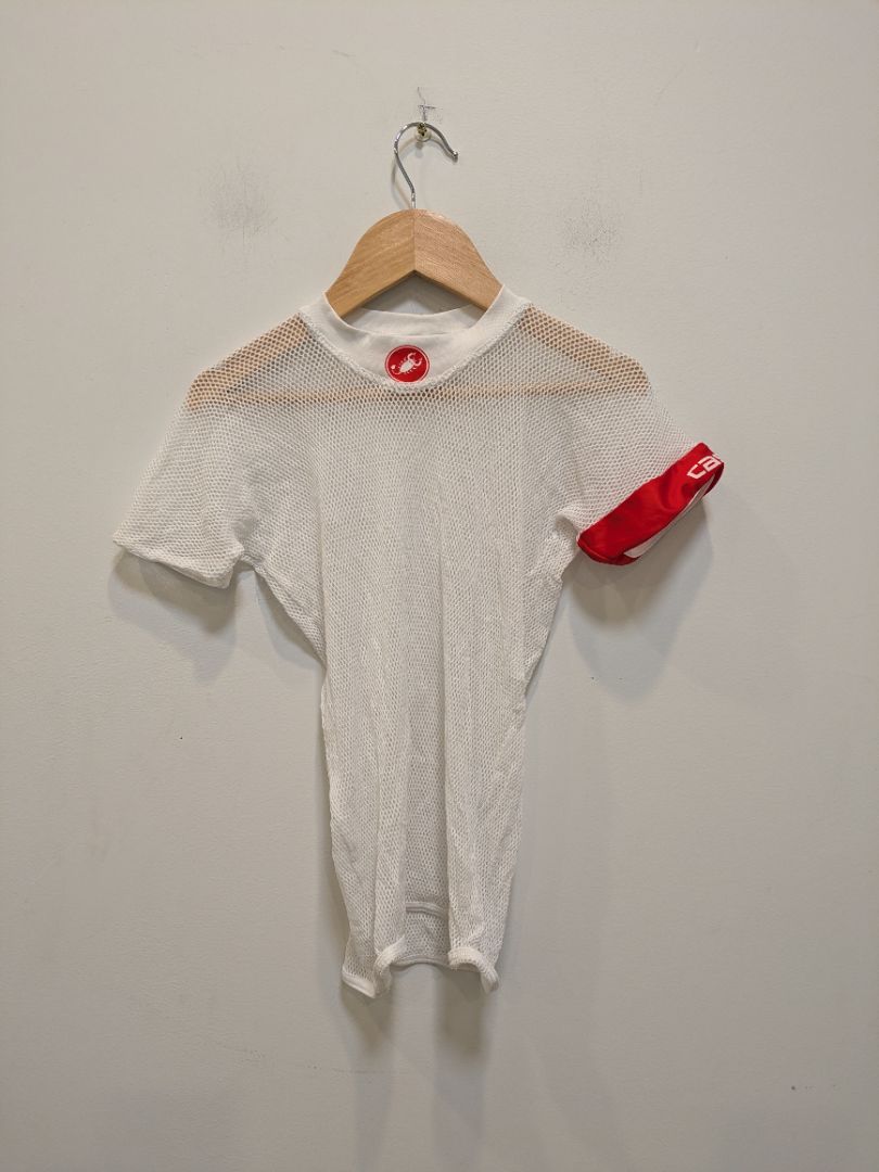 White Castelli Mesh Cycling Base Layer, L/XL