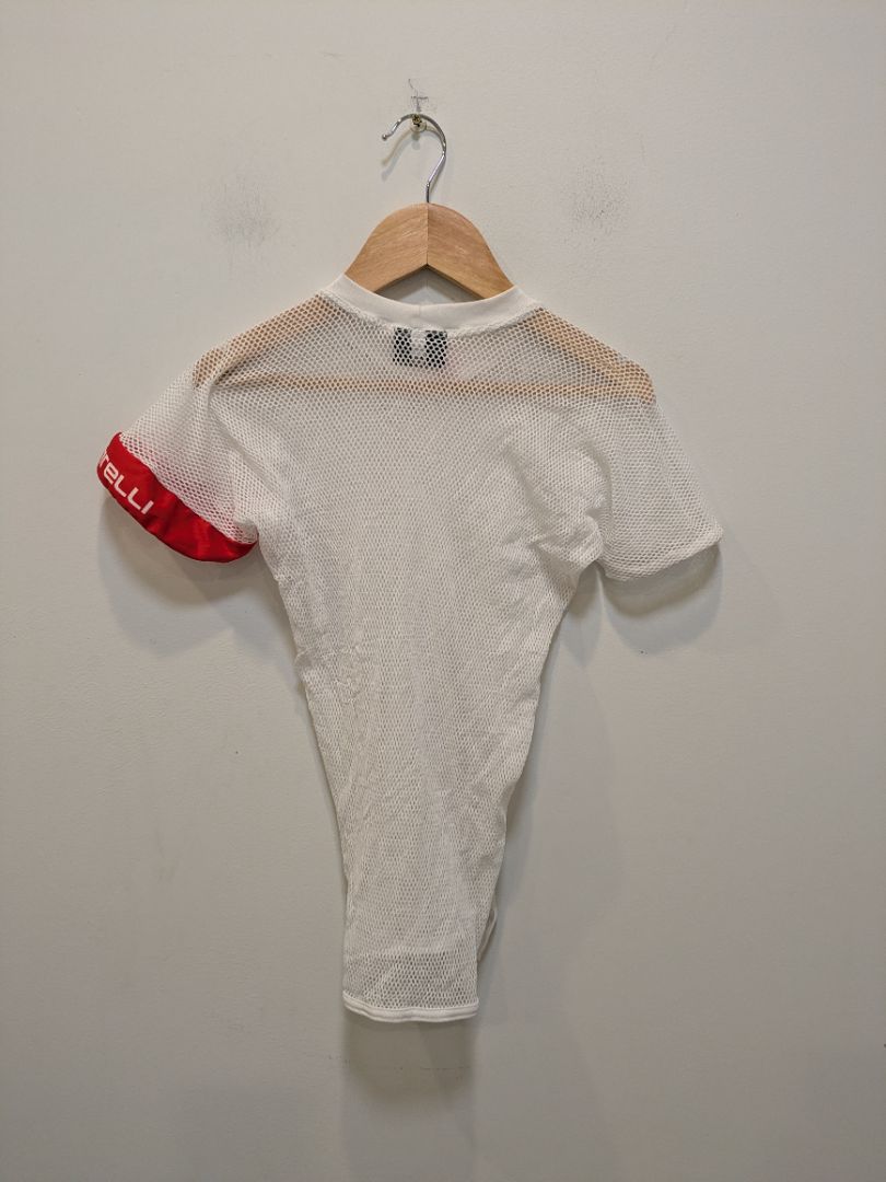 White Castelli Mesh Cycling Base Layer, L/XL