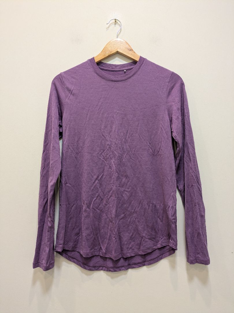 Purple Kathmandu Merino Long Sleeve Crew, 10