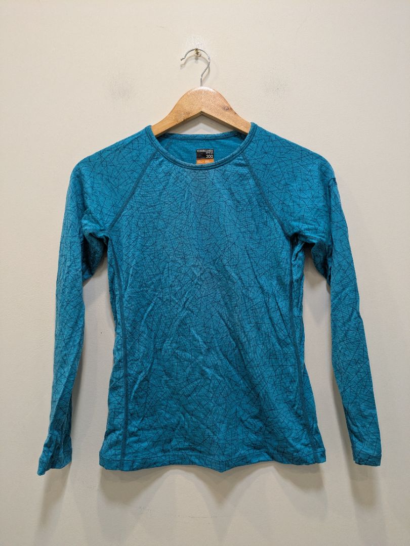 Blue Icebreaker Merino 200 Long Sleeve, 12Y / 152 cm