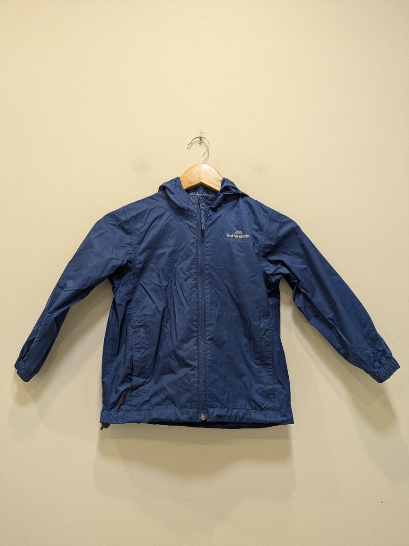 Blue Kathmandu Pack&Go Kids Rain Jacket, S