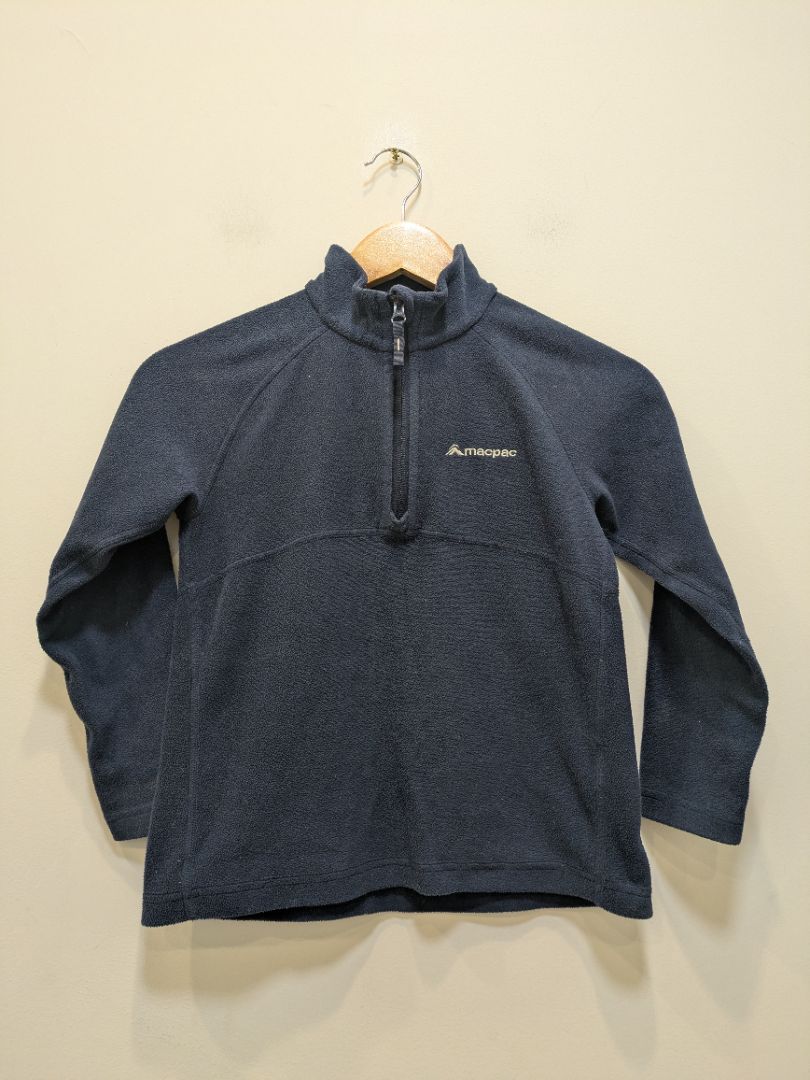 Navy Macpac Kids Quarter Zip Fleece, 6