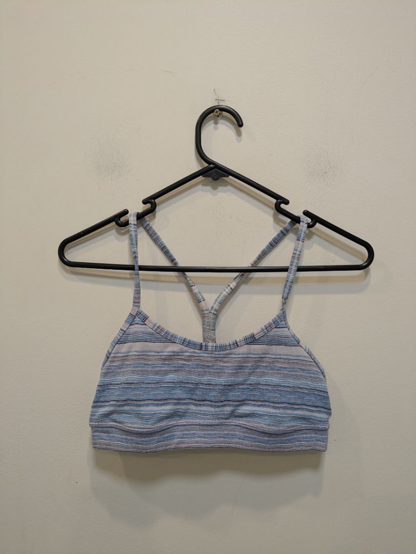 Blue Lululemon Flow Y Sports Bra, S