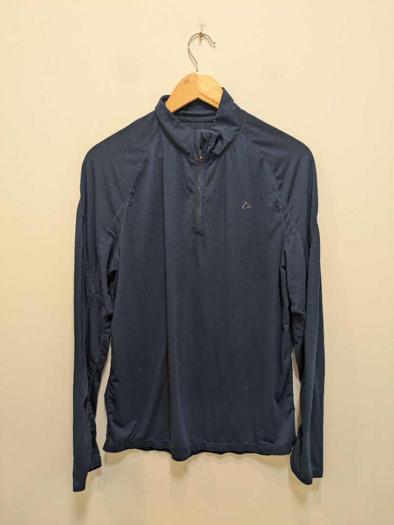 Navy  Merino Blend 1/4 Zip, M