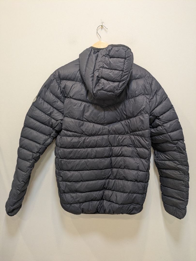 Charcoal Macpac Hooded Down Jacket, M