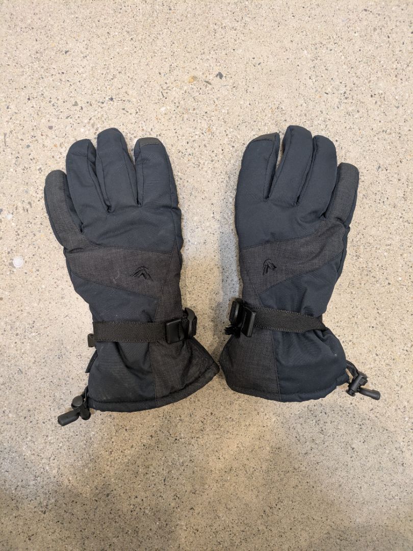 Black Macpac Insulated Ski Gloves, L