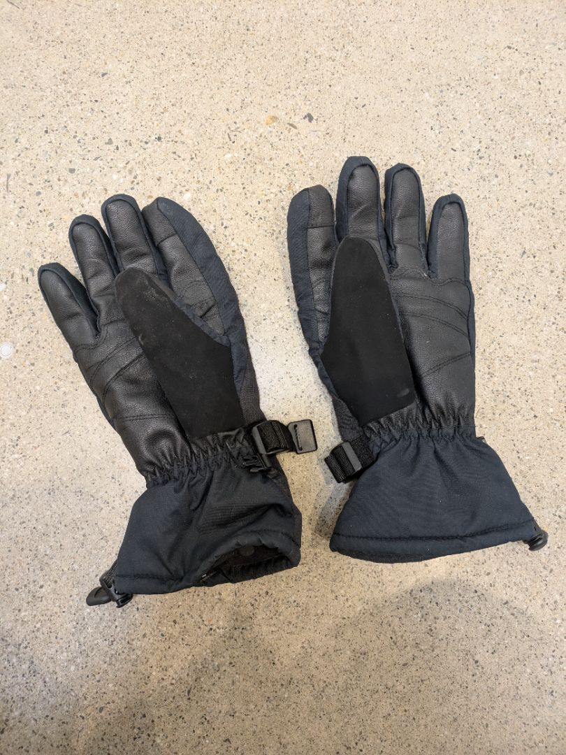 Black Macpac Insulated Ski Gloves, L