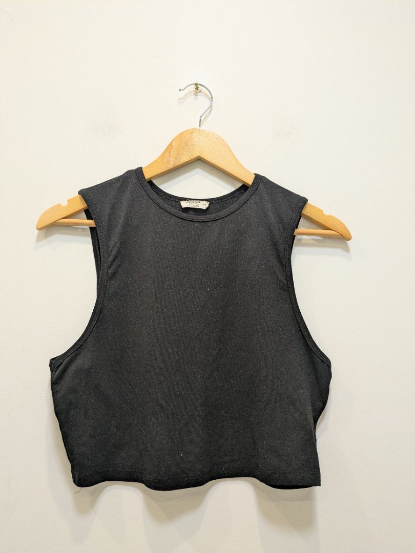 Black Ardene Cropped Tank Top, L