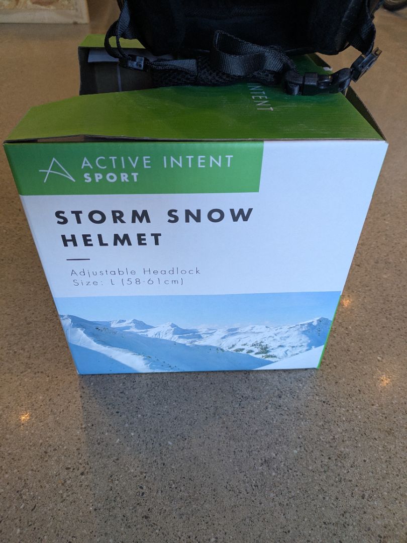 Black Active Intent Sport Storm Snow Helmet, L (58-61 cm)