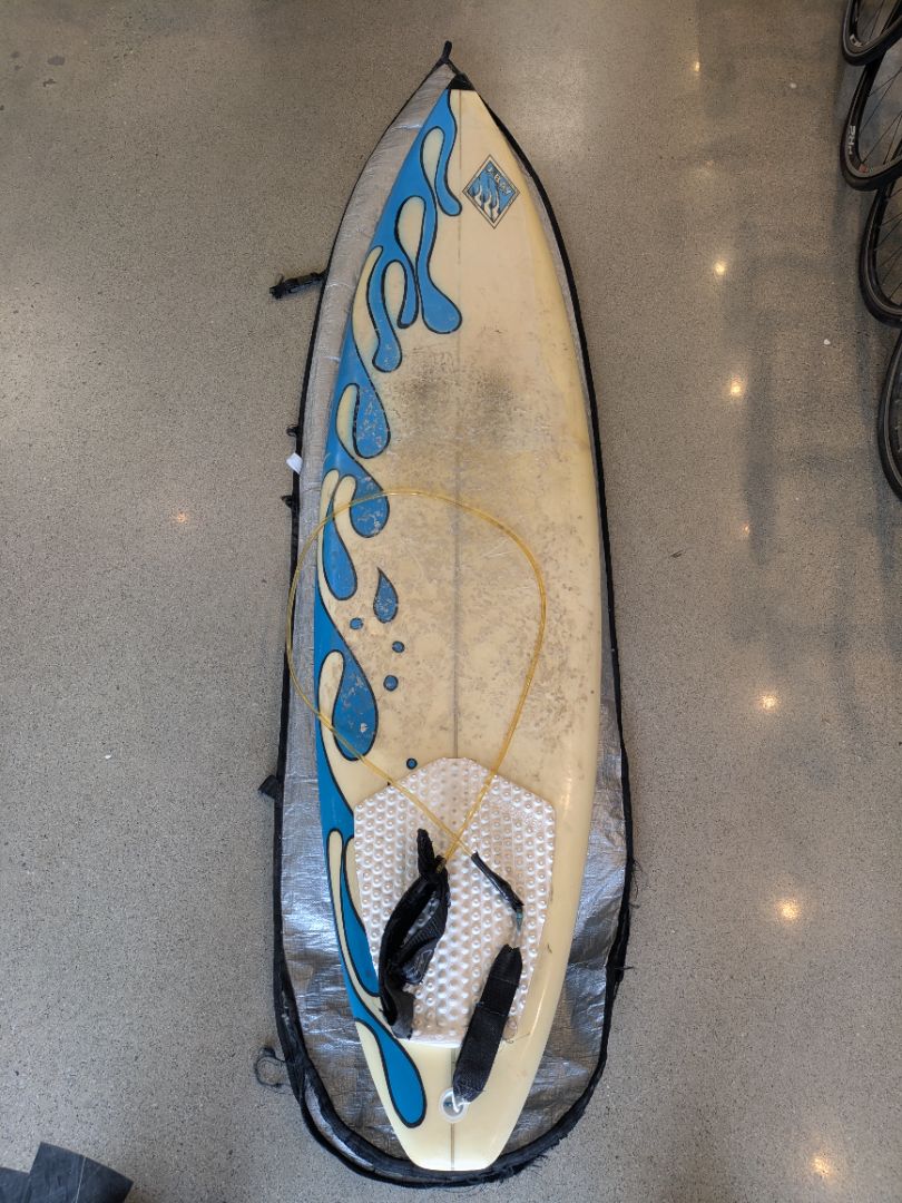 Cream Bear Thruster Surfboard, 204 cm / 6'8"