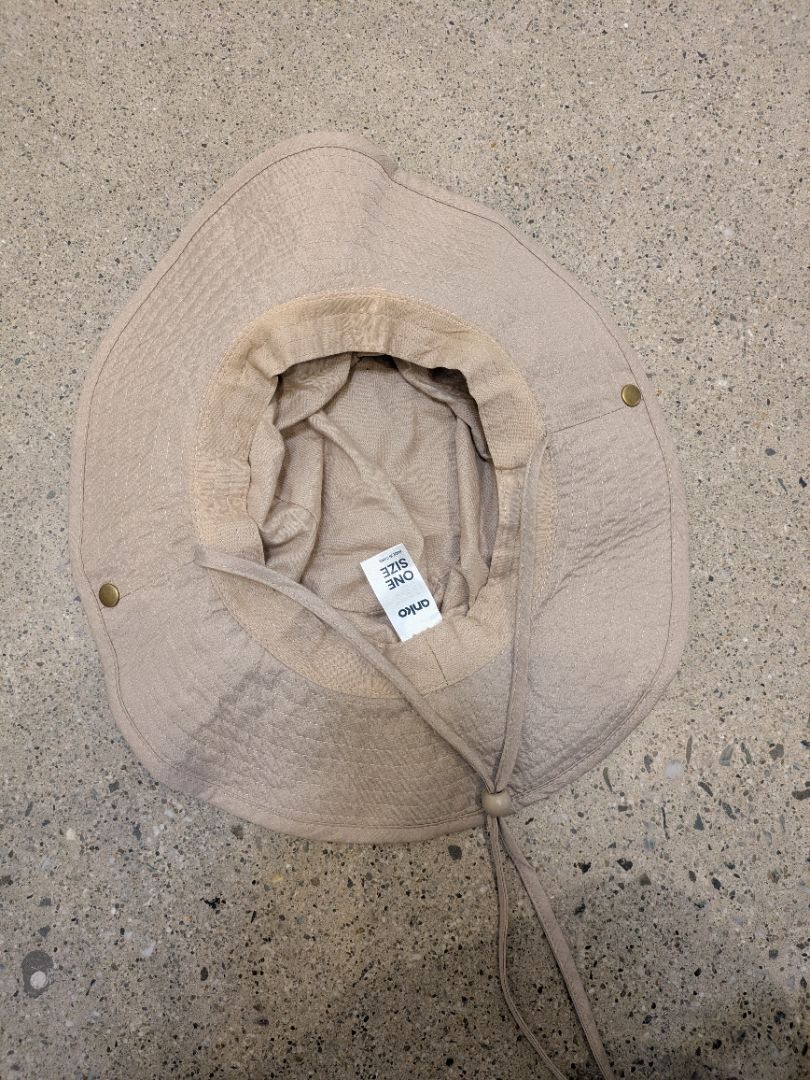 Beige Anko Wide-Brim Hat, One Size