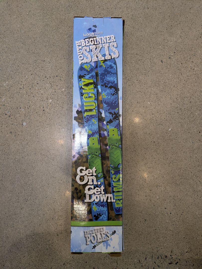 Blue Lucky Bums Youth Beginner Skis, 70cm