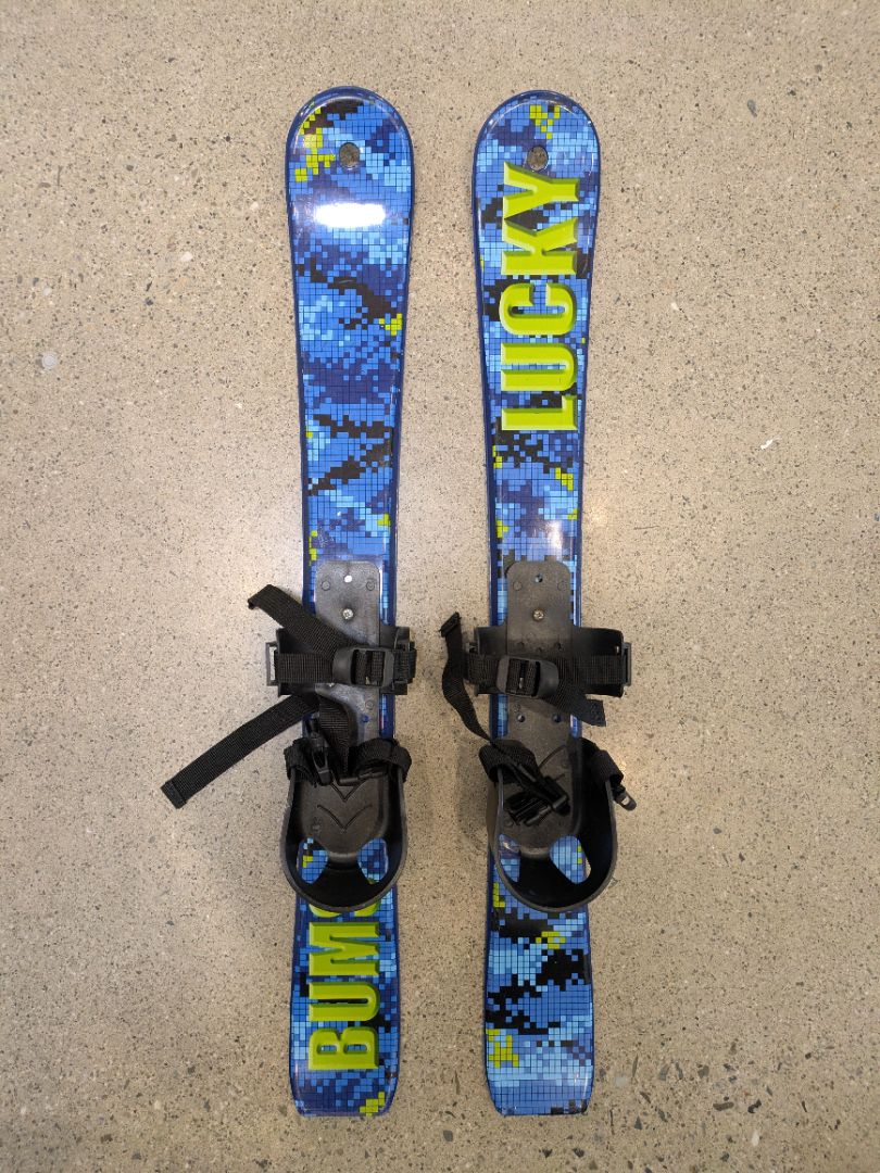 Blue Lucky Bums Youth Beginner Skis, 70cm