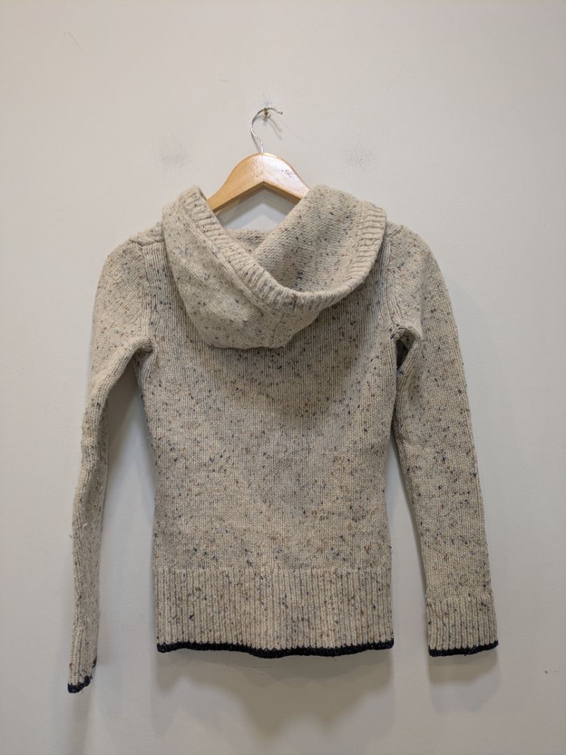 Cream Patagonia Merino Hooded Sweater, XS