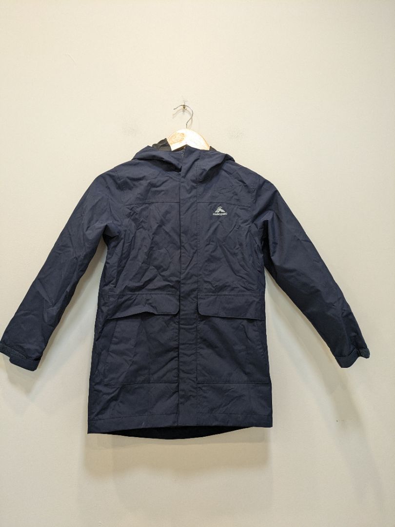 Navy Macpac Kids Rain Jacket, 8