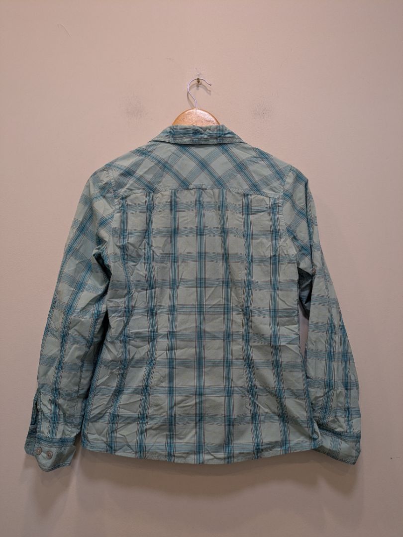Light Blue Marmot Women's Plaid Hiking Shirt, S