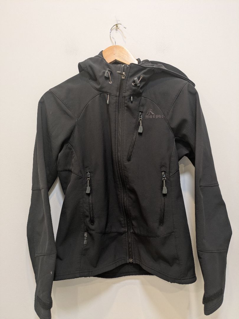 Black Macpac Hooded Softshell Jacket, Women's 8
