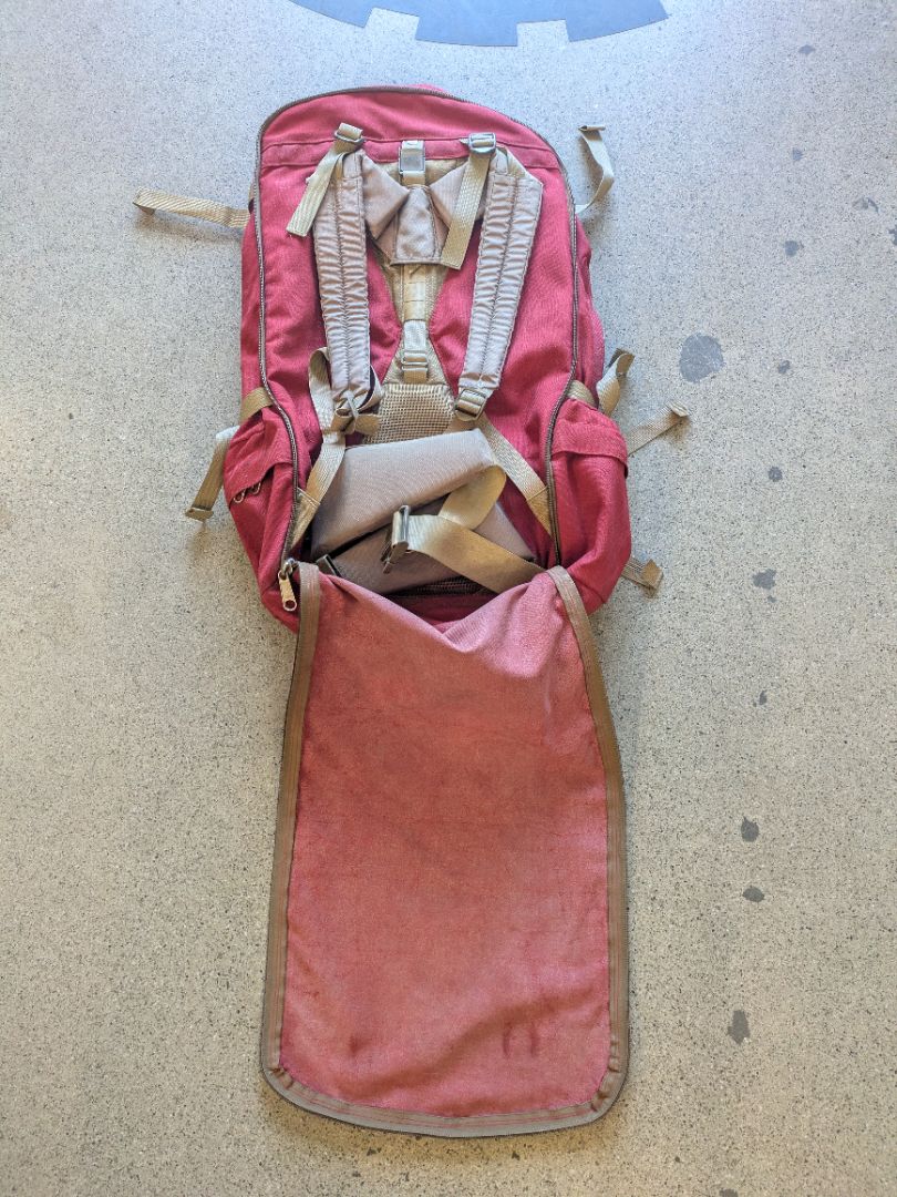 Red Macpac Tramping Pack, 60-70 L