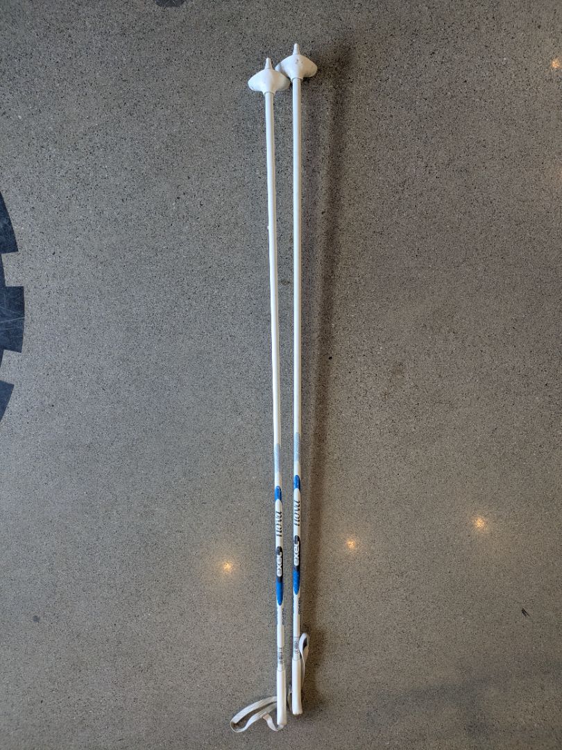 White Exel XC Ski Poles, 140 cm