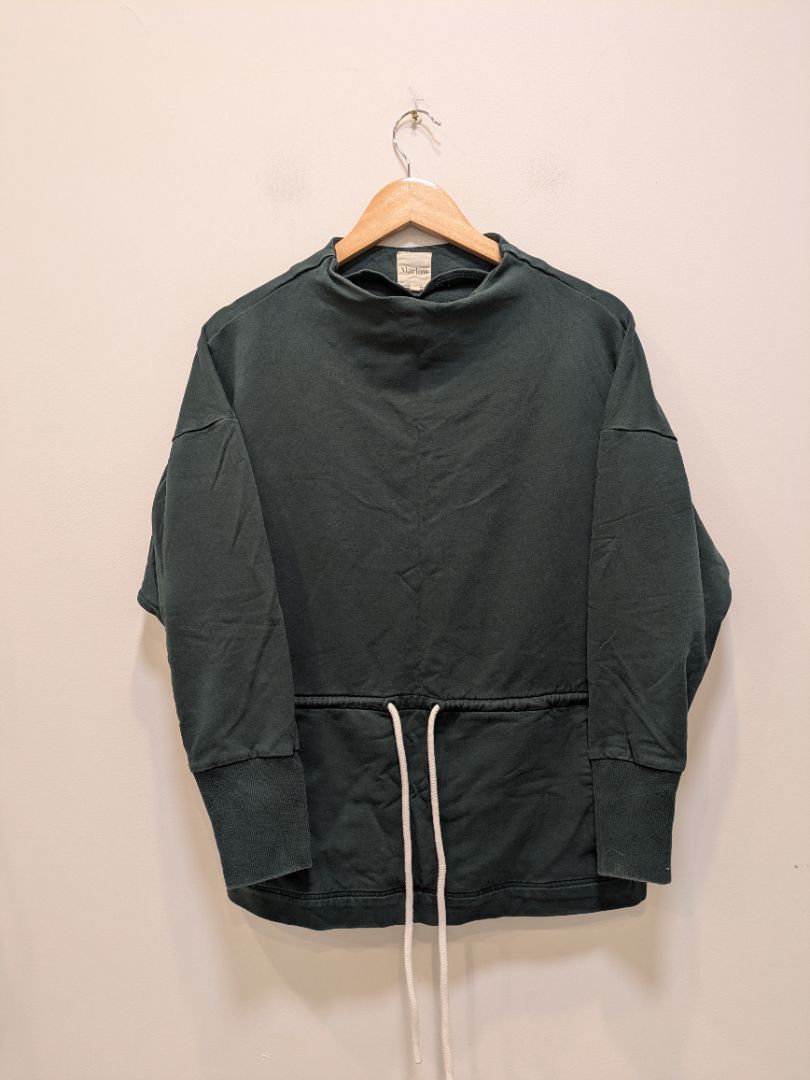 Dark Green Marlow Drawstring Funnel Neck Sweatshirt, Women's M