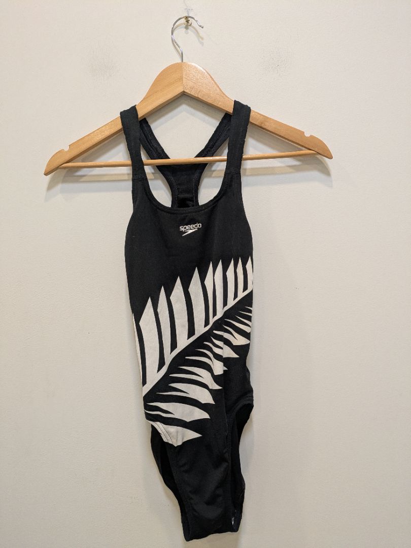 Black Speedo One-Piece Swimsuit, AUS Girl 10