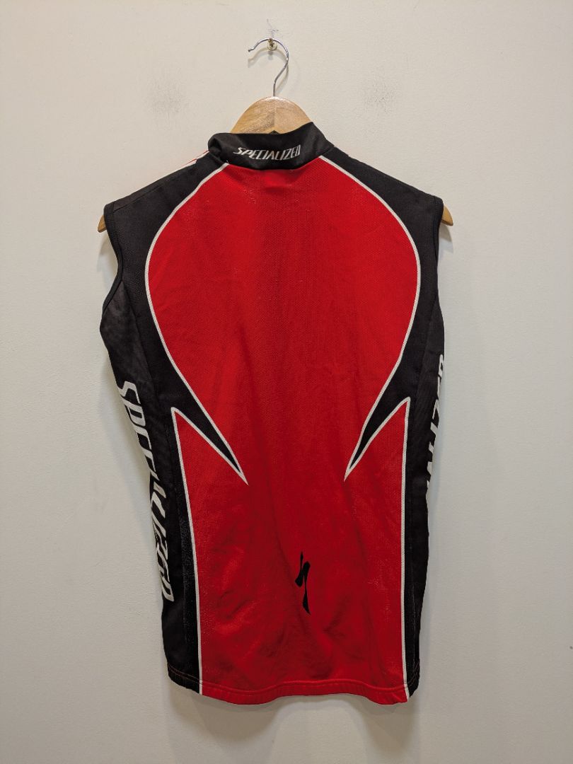 Red Specialized Sleeveless Cycling Jersey, Approx. Small