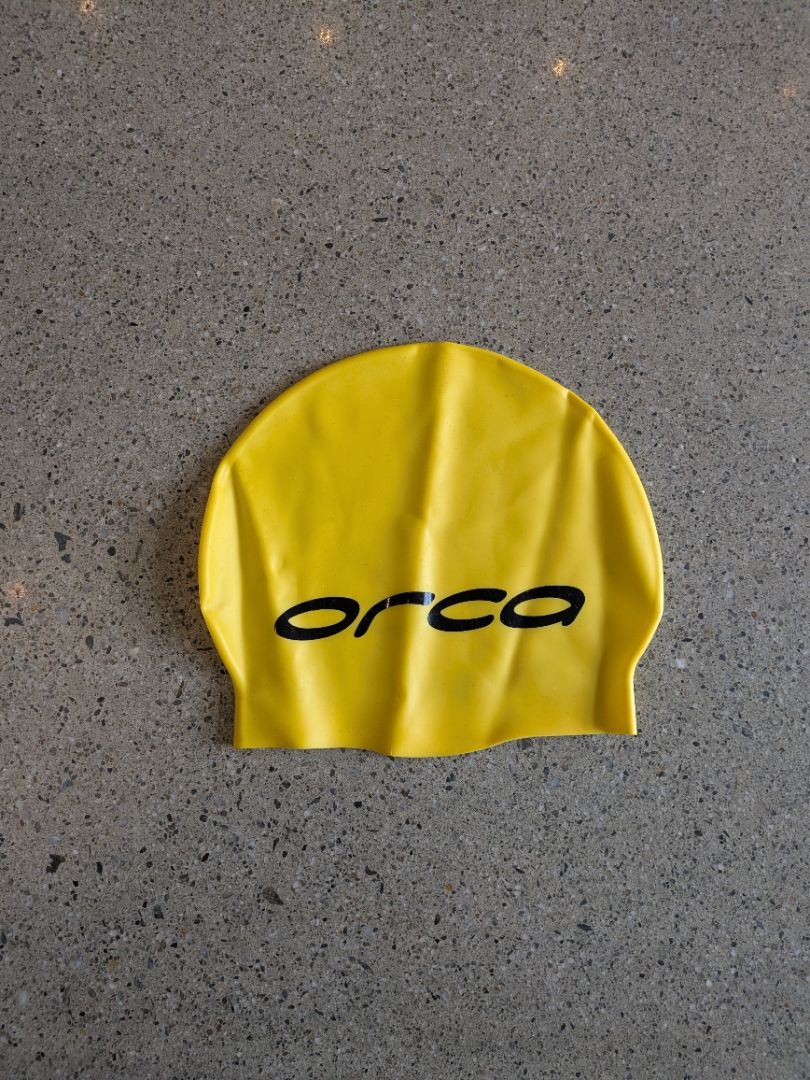 Yellow Orca Silicone Swim Cap, One Size