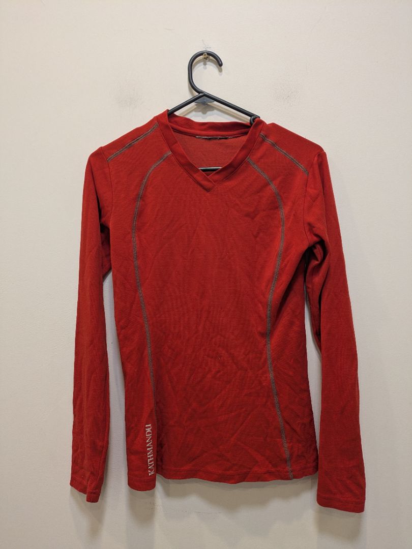 Red Kathmandu Merino base layer, S
