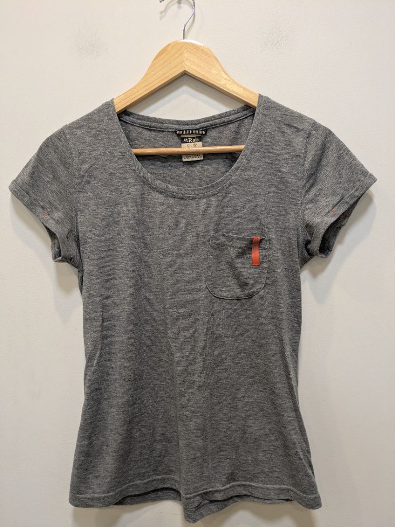 Grey Rab Pocket T-Shirt, UK 10 / US S