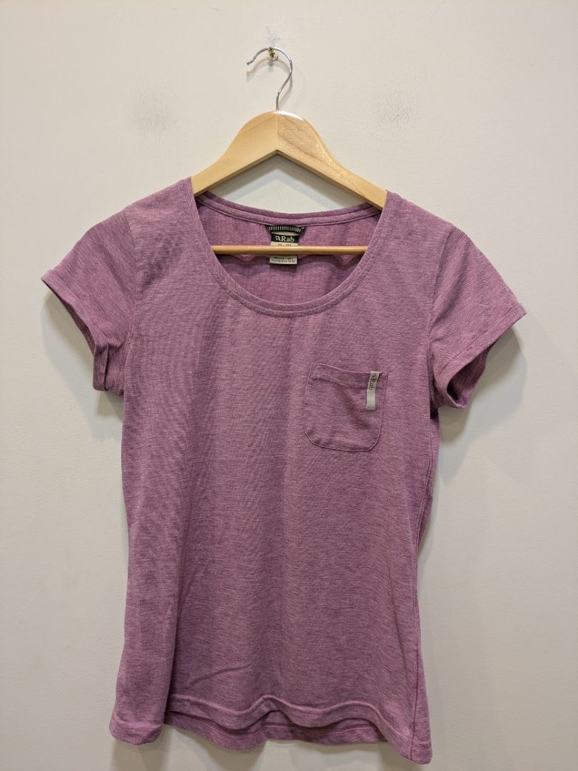 Purple Rab Pocket T-Shirt, UK 10 / US S