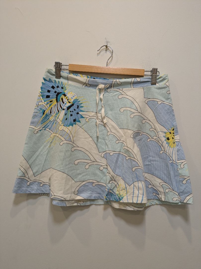 Light Blue Patagonia Water Girl Floral Skirt, S