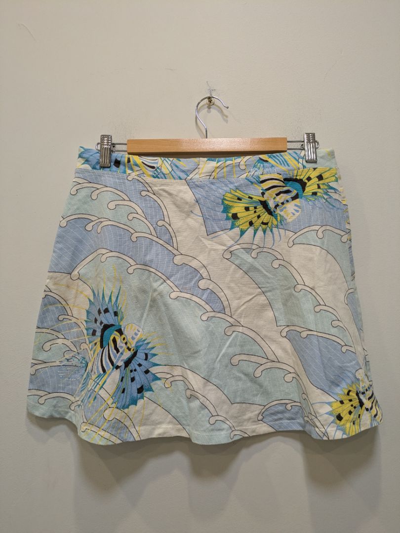 Light Blue Patagonia Water Girl Floral Skirt, S