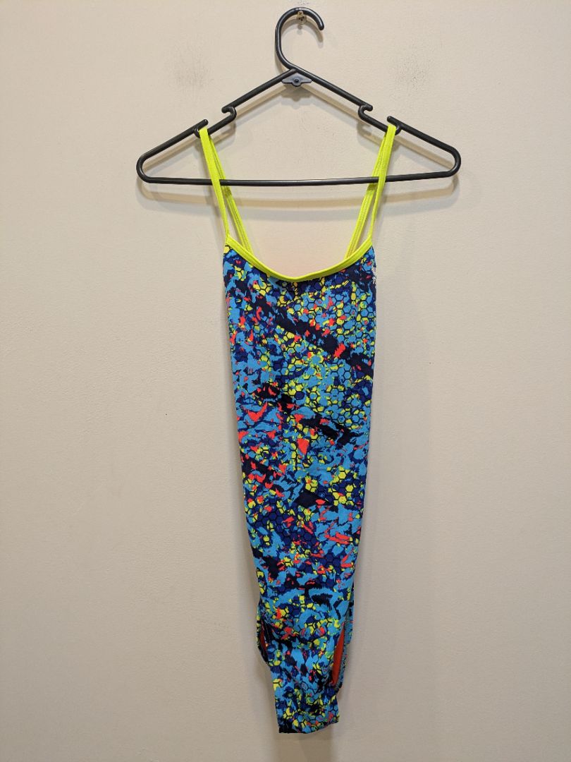 Blue TYR Printed One-Piece Swimsuit, 34 / NZ 10