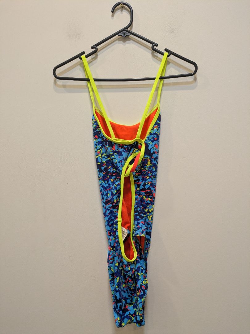 Blue TYR Printed One-Piece Swimsuit, 34 / NZ 10