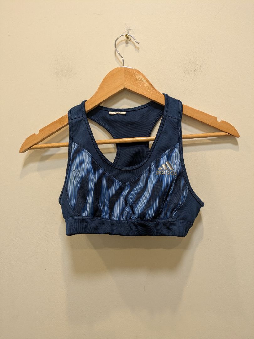 Navy Adidas Techfit Climalite Sports Bra, 11-12Y
