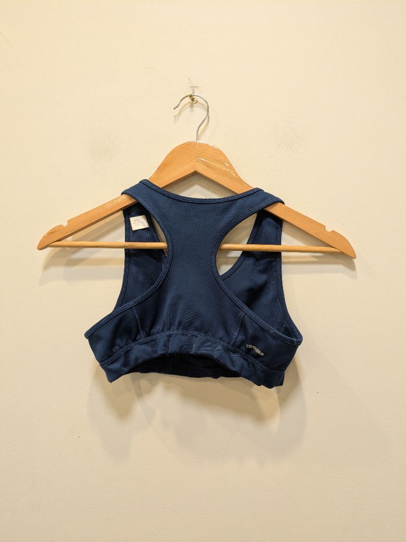 Navy Adidas Techfit Climalite Sports Bra, 11-12Y