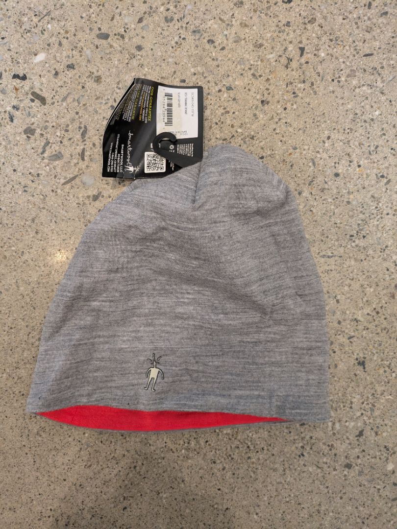 Grey Smartwool Reversible Training Beanie, One Size