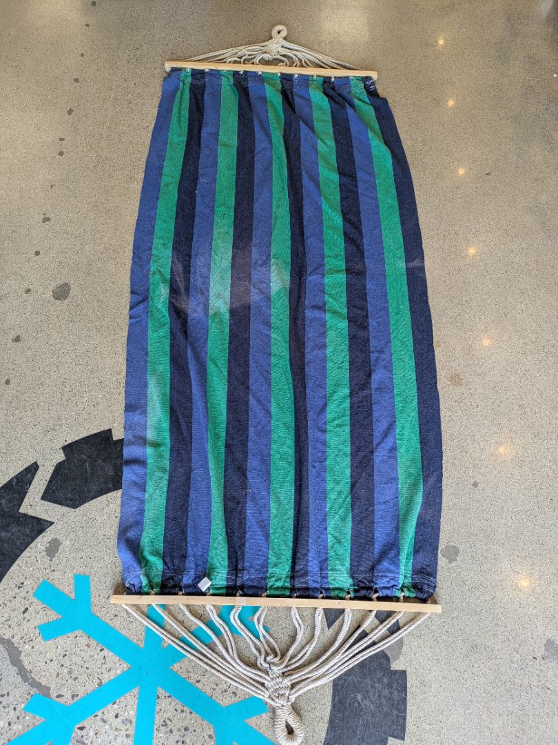 Blue  Striped Fabric Hammock, One Size