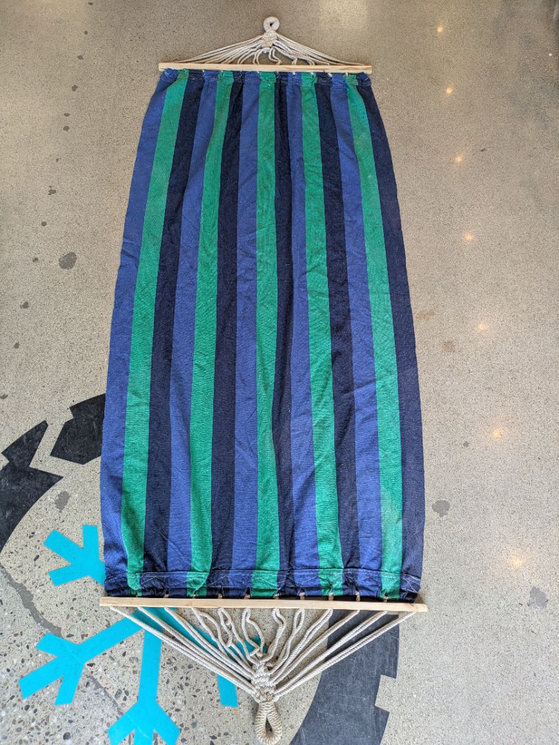 Blue  Striped Fabric Hammock, One Size