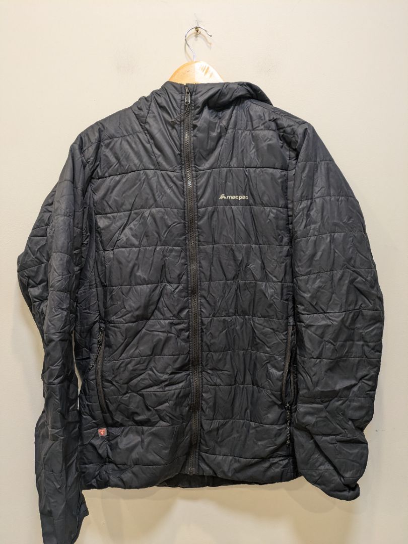 Black Macpac Hooded Insulated Jacket, M